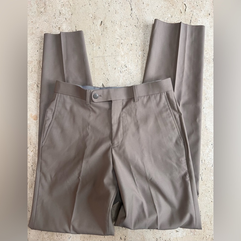 Pierre Loren -Alfred 2B-2 Piece Tan Suit 36 Short 30” Waist Pants NWT - Picture 9 of 11